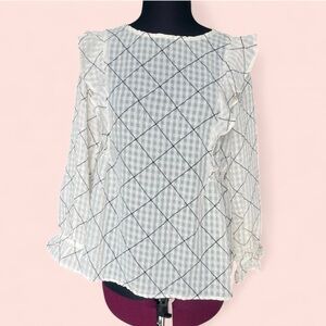 LOFT Cream Patterned Blouse